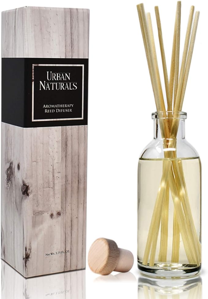 Urban Naturals Cucumber Sea Salt Reed Diffuser Set | Fresh, Crisp Cucumber, Agave Leaves & Sea Salt | Essential Oil Room Scent Kit with Reed Sticks | Made in the USA | A Great Home Gift Idea