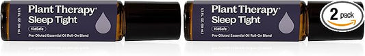 Plant Therapy Sleep Tight Essential Oil Blend 10 mL (1/3 oz) Pre-Diluted Roll-On 100% Pure, Natural Aromatherapy (Pack of 2)