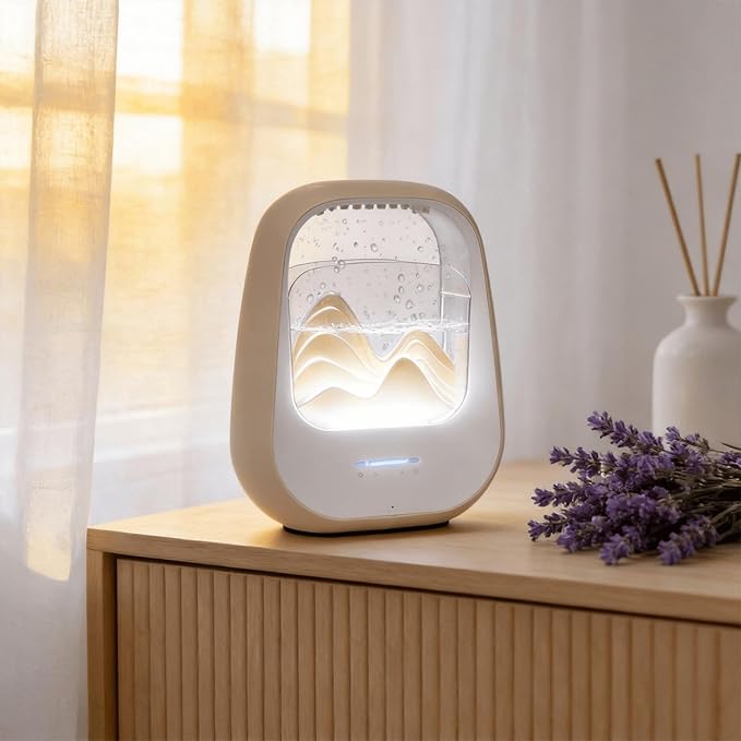 Rain Drop White Noise Machine with Realistic Rain Sounds – Bluetooth Speaker,Sleep Therapy Humidifier,Ambient Light & Aroma Diffuser for Bedroom Relaxation, Meditation & Stress Relief