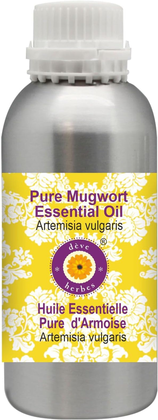 Deve Herbes Pure Mugwort Essential Oil (Artemisia vulgaris) Steam Distilled 300ml (10 oz)