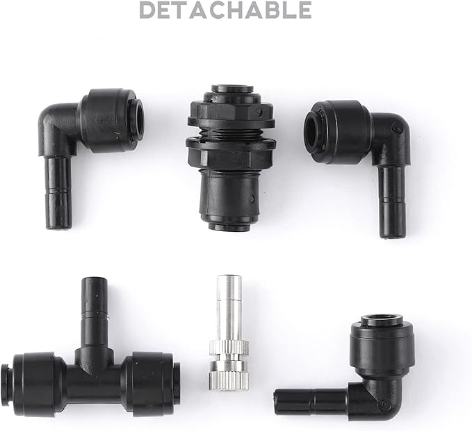 Vexplo Reptile Misting Spray Nozzle for Rainforest Tank Pet Cooling Adjustable Reptile Nozzle Fogger Mist Sprinkler for Full Water Coverage, Replacement Micro Spray Nozzles, 2PCS