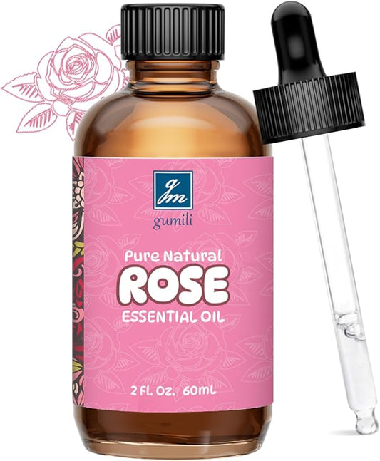 GM Gumili Rose Essential Oil for Face, Hair, Body, Skin, Aromatherapy, Essential Oils Diffuser, DIY Blends - 2 Oz