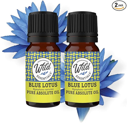 Wild Essentials Blue Lotus Absolute 100% Pure Essential Oil - 10ml, Premium Grade, Made and Bottled in The USA, Calming, 2 Pack