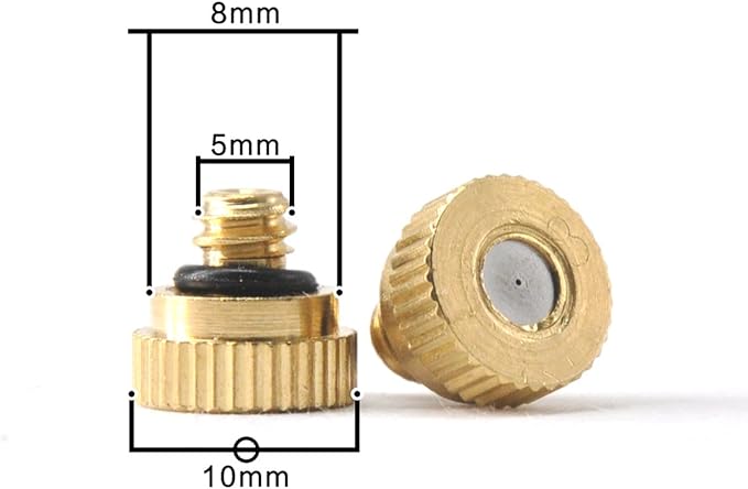 Brass Misting Nozzles for Outdoor Cooling System 22 pcs,0.012" Orifice (0.3 mm) 10/24 UNC by Aootech