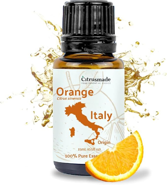 Orange Essential Oil - Direct from Citrusmade in Sicily- Aceite de Naranja Dulce for Home Care, Skincare $ Aromatherapy - Premium Therapeutic Grade (15ml)