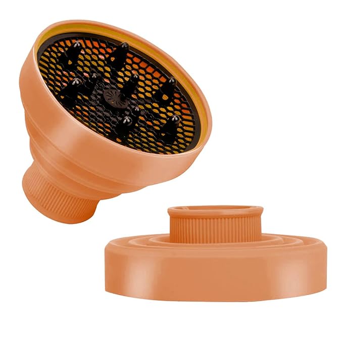 WAJIAYON Universal Collapsible Hair Dryer Diffuser Attachment-Foldable Portable Travel and Easy Storage Hair Diffuser Fit Most Hair Dryers with Nozzle Diameter D-1.575Inch to 1.968 Inch (4-5cm) - Glod