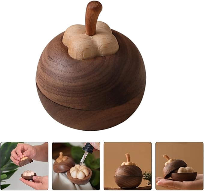 Mipcase Wooden Aromatherapy Diffuser Stand for Essential Oils Black Walnut Solid Wood Aroma Diffuser for Home Indoor Fragrance for Office and Living Room