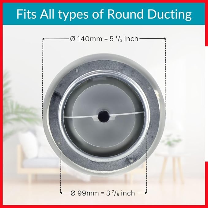 4 inch White Metal Diffuser - Adjustable Vent for Wall - Ceiling Duct Cover - Supply Air Valve - Round Ventilation Covers for Bathroom Kitchen Garage
