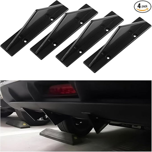 4pcs Car Rear Lower Bumper Wing Lip Diffuser, Anti-Crash Accessories Spoiler Shark Fin Protector, Rear Bumper Splitter Lip Wing with Screw, Universal Auto Decoration for Car SUV Truck