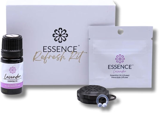 Essence Wearable Aromatherapy Nasal Diffuser – Lavender Essential Oil Nose Ring Silicone Inhaler for Stress & Mood Support - Made in USA & Travel-Friendly