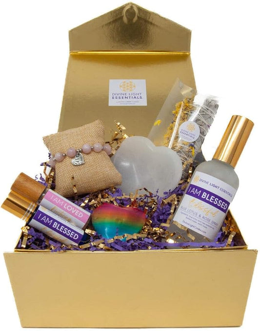 I Am Blessed Wellness Kit Aromatherapy Crystal Jewelry Essential Oil Elixirs Small Bracelet 6.5 Inch