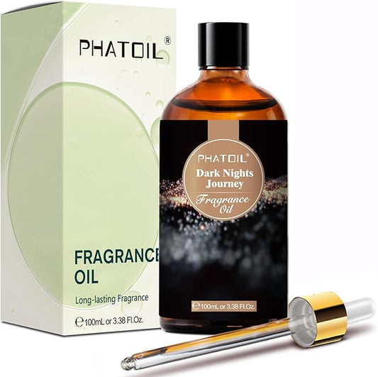 PHATOIL Dark Nights Journey Fragrance Oils for Aromatherapy, 3.38FL.OZ Diffuser Oils for Home, Perfect for Aromatherapy, Humidifiers, Yoga, DIY Candle and Soap Making - 100ml