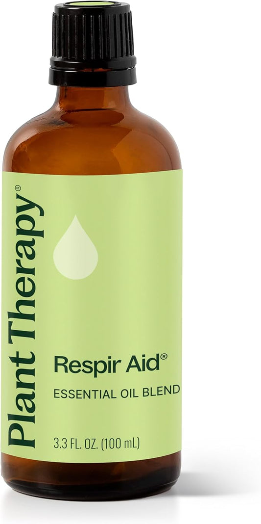 Plant Therapy Respir Aid Essential Oil Blend 100 mL (3.3 oz) Sinus, Airway and Congestion Clearing Synergy Blend 100% Pure, Undiluted, Natural Aromatherapy, Therapeutic Grade