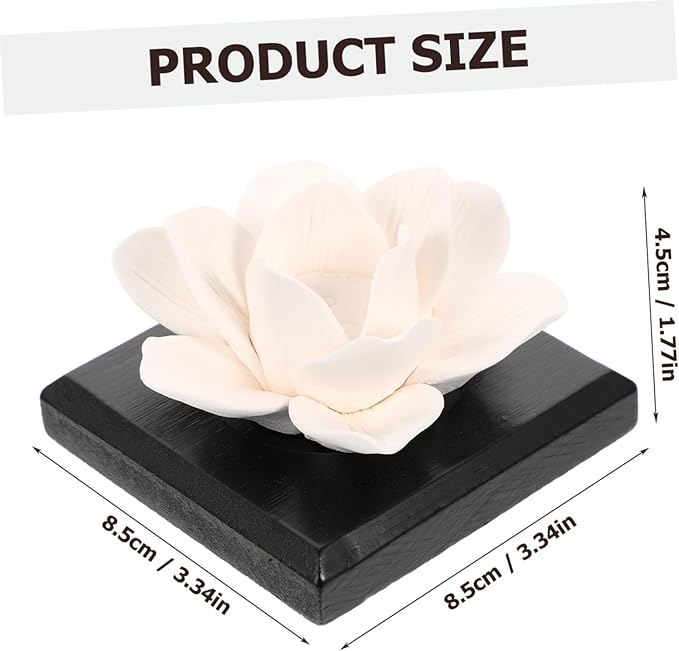 Holibanna Car Incense Diffuser Ceramic Air Perfume Decor Lotus Scent Diffuser for Vehicle and Safe Material Smooth Surface for Office Bedroom Yoga Meditation