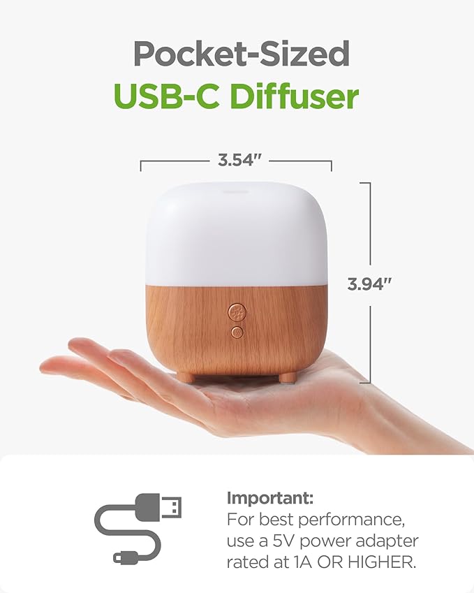 InnoGear 150ml Essential Oil Diffuser, 5-in-1 Diffusers for Home Scent Mother's Gift 8 LED Color Aromatherapy Diffuser Air Desk Mini Humidifier Small Vaporizer Aroma Diffuser, Medium