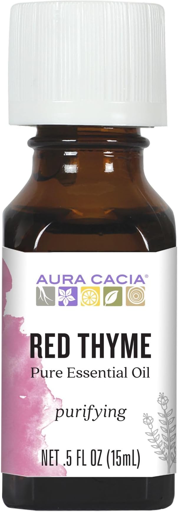 Aura Cacia Red Thyme Essential Oil, GC/MS Tested for Purity | 0.5 Fl Oz (Pack of 1)