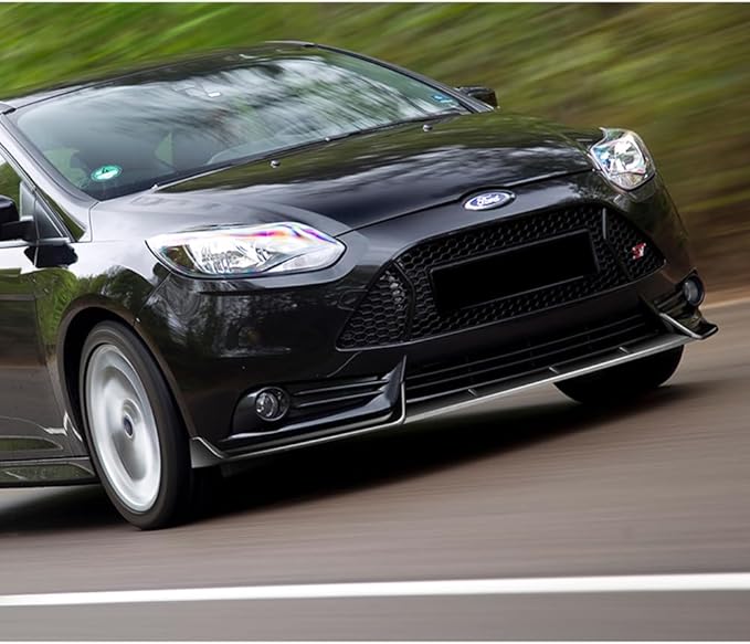 Q1-TECH, 9PCS Front Bumper Lip & Side Skirt Extensions Diffuser Compatible with 2012-2014 Ford Focus ST Hatchback Models, Front Bumper Lip Spoiler Air Chin Body Splitter ABS (Painted Black)