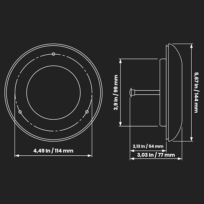 Repa Market ø4" Inch Wooden Air Diffuser - Adjustable Black Alder Wood Tree Sauna Air Vent Cover - Air Intake, Supply and Exhaust Indoor Ventilation Deflector - Round Ducting Home Sauna Accessories