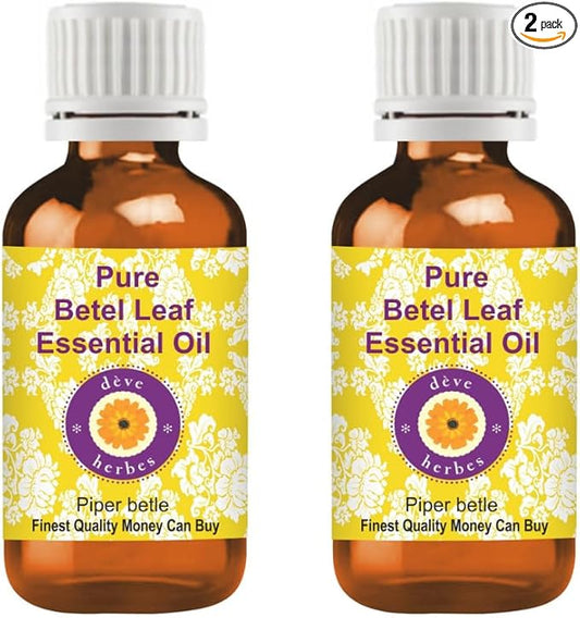 dève herbes Betel Leaf Essential Oil (Piper betle) Pure | Non-Sticky | Non-Greasy | Lightweight | Men & Women | All Skin Types | Steam Distilled 5ml X 2 (0.33 oz)