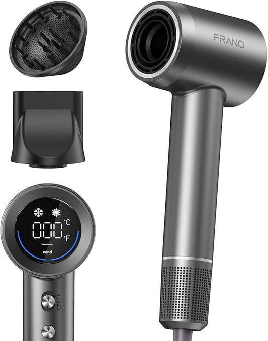 Hair Dryer for Women, Professional High-Speed & 200 Million Ionic Hairdryer, Fast-Drying Low Noise with Magnetic Diffuser & Nozzle, HD Display, Light and Quiet Hair Blow Dryer, Gifts for Men and Women