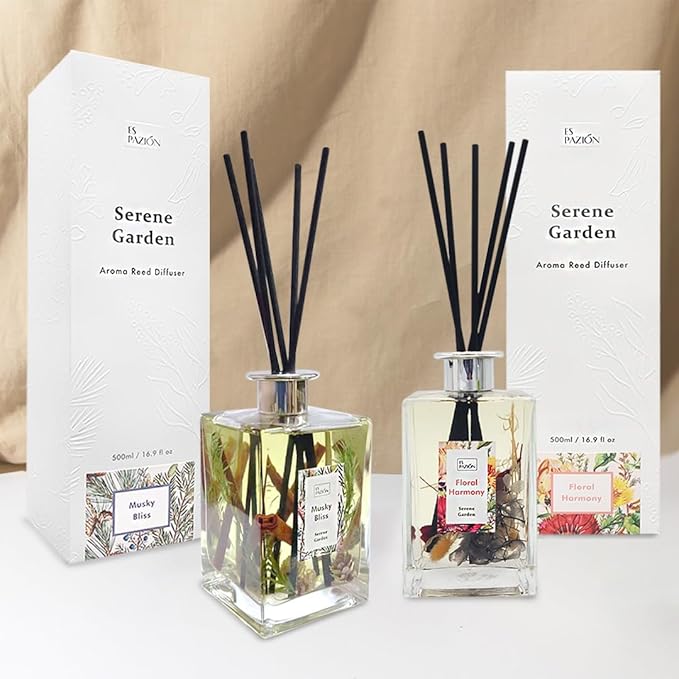 Reed Diffuser Passive Diffuser Home Gift Idea Room Fragrance 16.9OZ/500ML (Musky Bliss)