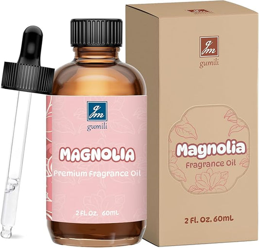 GM Gumili Magnolia Fragrance Oil 2 Oz, Natural Scent Oil for Home Essential Oils Diffuser, Candle Making, Soap Making, DIY Body Oils, Perfume, Body Mist, Spray - Floral Scent