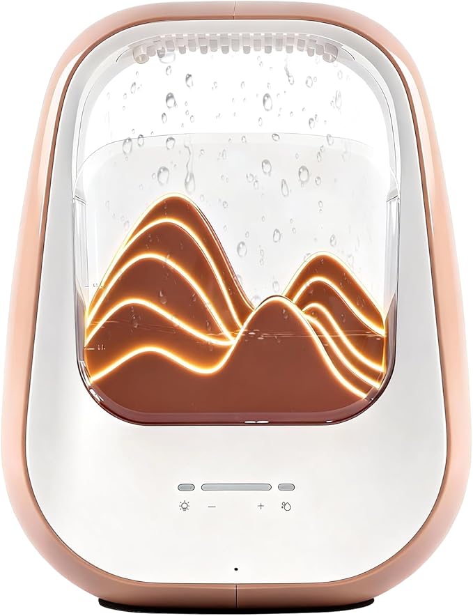 8-in-1 White Noise Sound Machine with Aroma Diffuser, Rain Sound Machine for Sleeping, Stress Relief, Waterfall Sound Machine Night Light Timer for Bedroom Office Home Decor, Amber