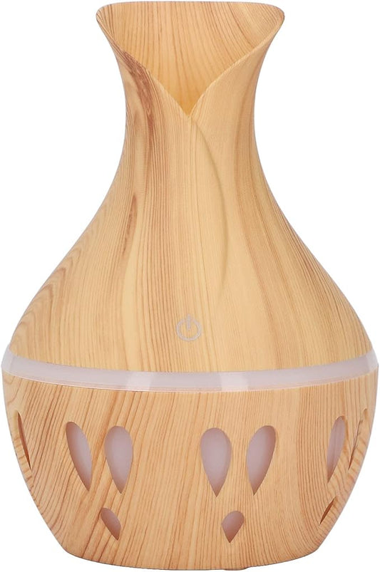 Jeanoko 300ml Essential Oil Diffuser, Wood Grain Aromatherapy Diffuser 7 Colors LED Low Noise Mist Humidifier USB Powered for Home Bedroom Study Room Office Car