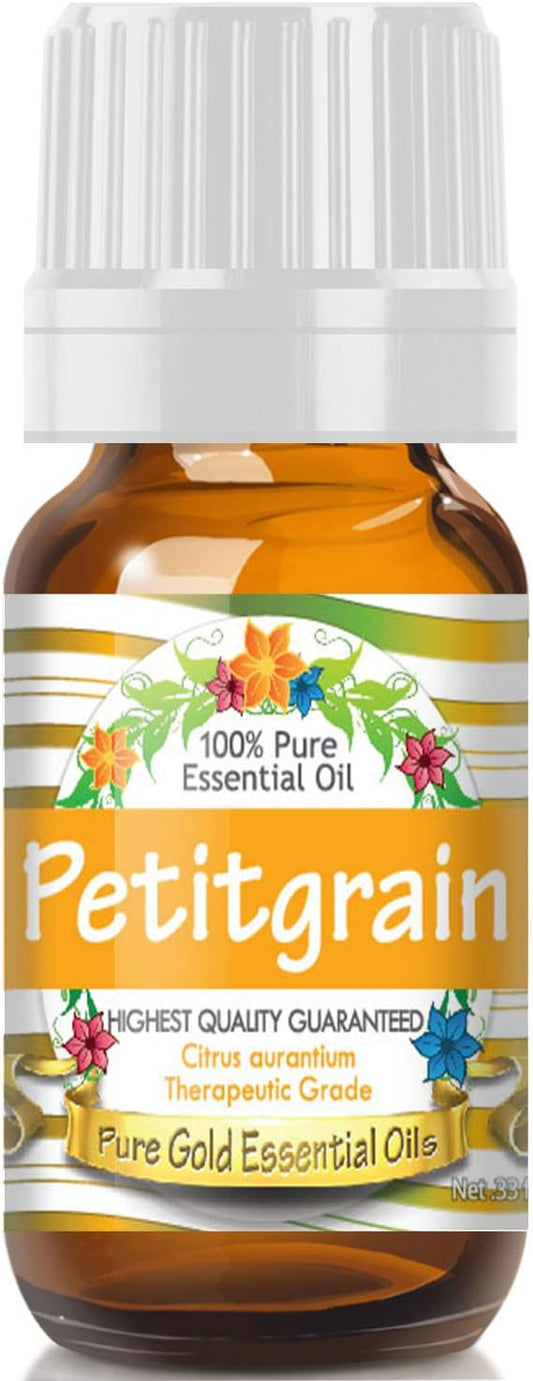 Pure Gold Essential Oils - Petitgrain Essential Oil - 0.33 Fluid Ounces