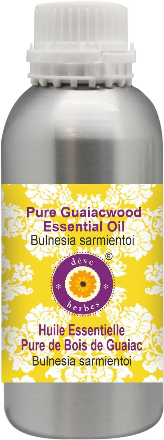Deve Herbes Pure Guaiacwood Essential Oil (Bulnesia sarmientoi) Steam Distilled 1250ml (42 oz)