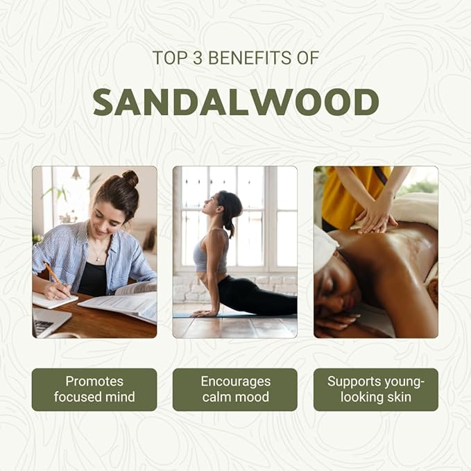 Sandalwood Essential Oil - Direct from Australian Oils of Nature - Steam Distilled - Aceite Esencial de Sándalo for Aromatherapy, Massage, Diffuser, DIY Candle and Soap Making - 2lbs