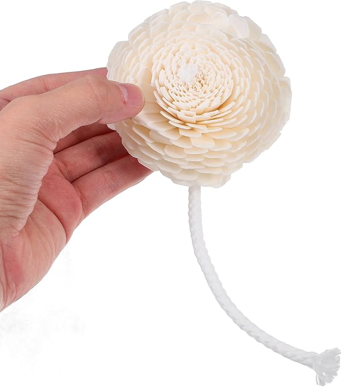 PATKAW Aroma Diffuser Flower Heads 2pcs with Cotton Wick Small Aromatherapy Flower Replacement for Home and Car Fragrance Essential Oil Diffuser Decor