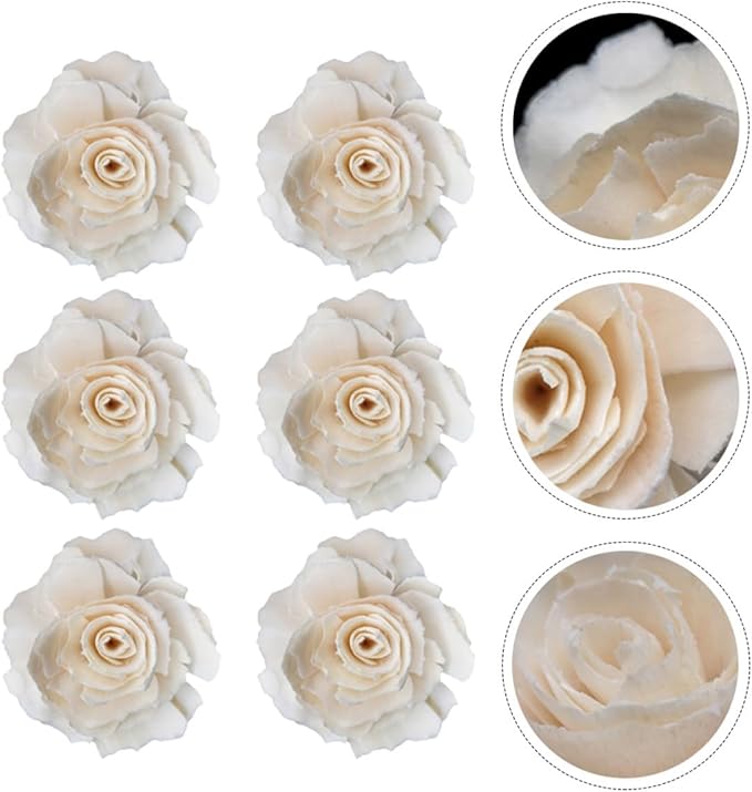 HOMSFOU Fire-Free Aromatherapy Reed Diffuser Flowers, 6pcs Natural Peony Scented Rattan Sticks, 4.5cm Hole for Home Fragrance and Essential Oil Diffusers