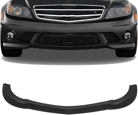 SCITOO Matte Black Front Bumper Lip GH Style Fits for 2008-2011 for Mercedes-Benz W204 C-Class PP Front Lip Spoiler