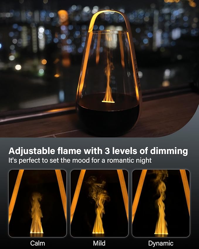 Essential Oil Diffuser, for Women Men Dad Teacher, Oil Diffuser with 3 Level, Cool Mist Diffusers for Home, Safe Flame Aromatherapy Diffuser with Auto Off Function