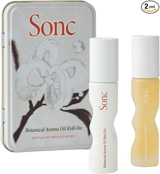 Sonc Botanical Aroma Oil Roll-On Duo Kit (Pack of 2) (Duo KIT I : 001 Oohlala + 002 Out of Office) | Bergamot + Peppermint | Dual Portable Aroma Oils for Mood, Rest & Daily Rituals