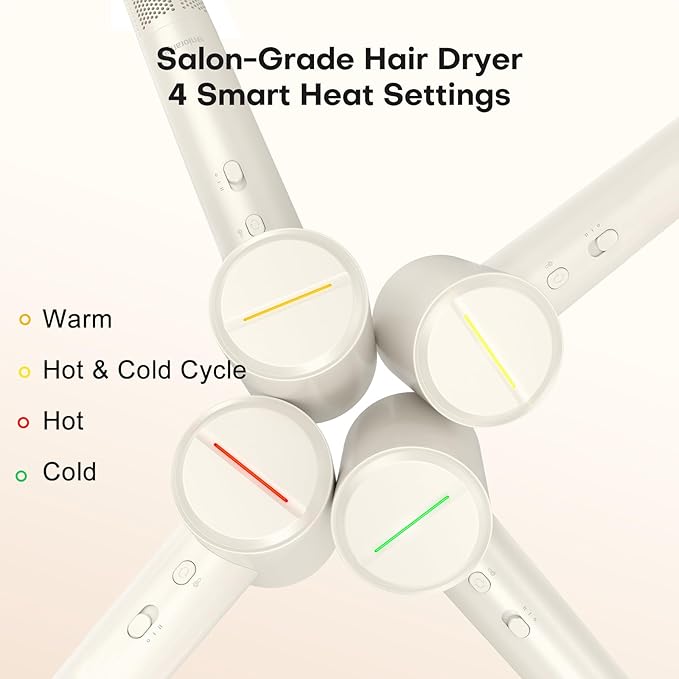 High Speed Hair Dryer 110000 RPM with 1 Billion Plasma Ions, Ionic Blow Dryer Frizz Free Fast Drying with Magnetic Diffuser for Curly Hair, Low Noise Lightweight Thermo Control Hair Dryer for Women