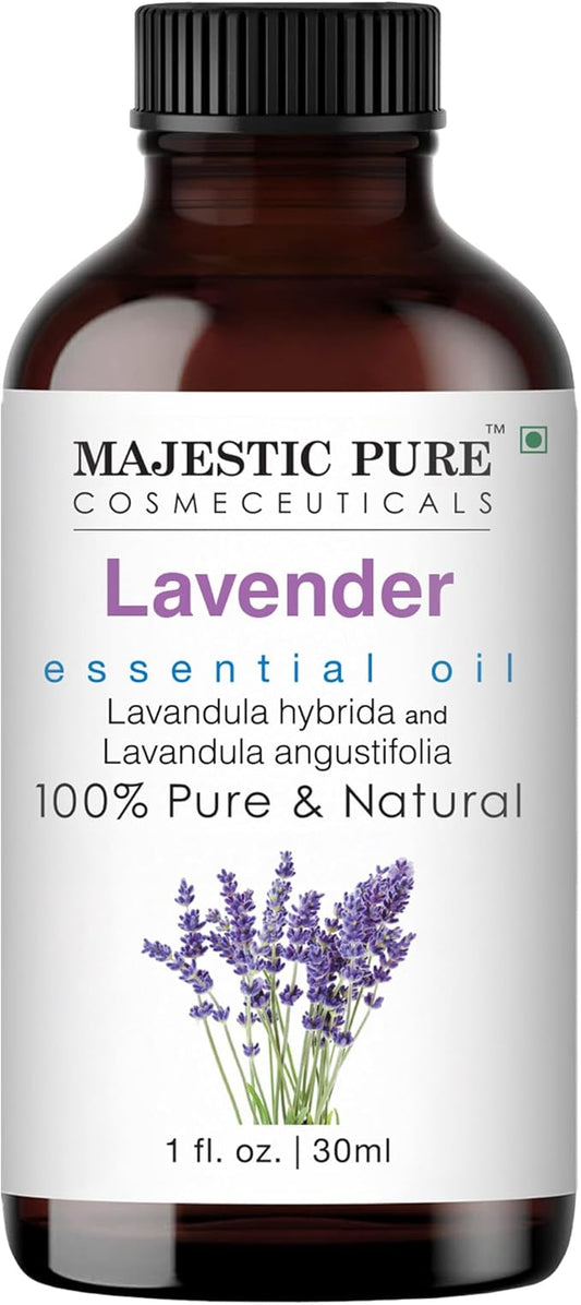 Majestic Pure Lavender Essential Oil - 100% Pure Lavender Oil for Aromatherapy, Massage & Topical Uses, Perfect for Diffuser & Essential Oil Diffuser - 1 fl. oz