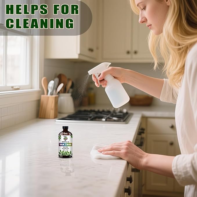 Tea Tree Essential Oil - GV77ZF Tea Tree Oils for Diffusers, Humidifiers, DIY Candles, Soap, Cleaning, Home, Office, Yoga, Massage, Gifts - 4 fl oz (120 ml)