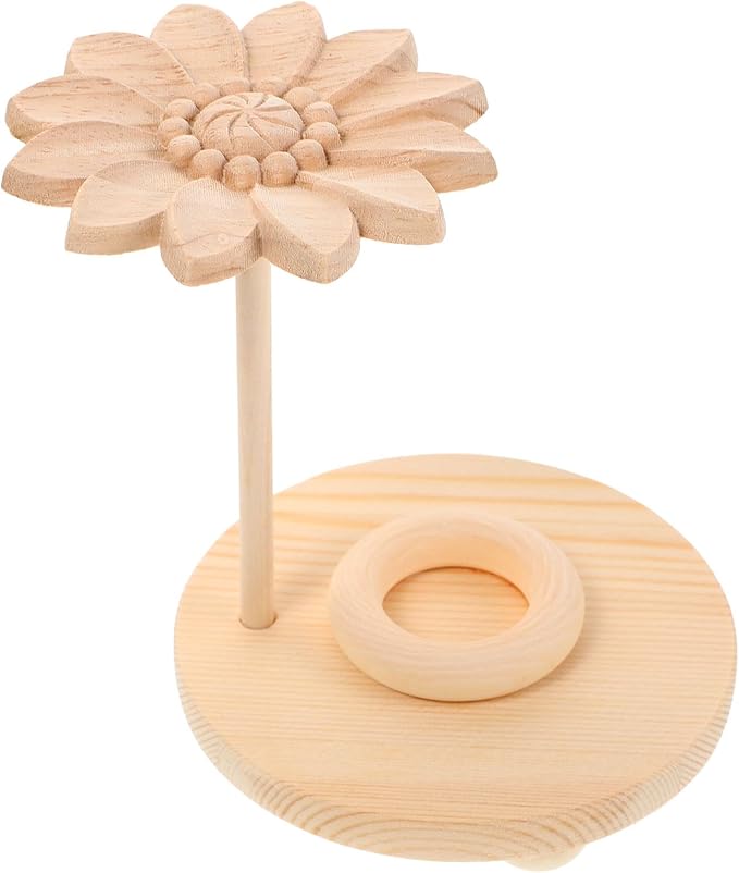 Wooden Lotus Essential Oil Display Stand with Aromatherapy Diffuser Base and Essential Oil Bottles Holder for Home, Spa, Yoga, and Office Aromatherapy Use