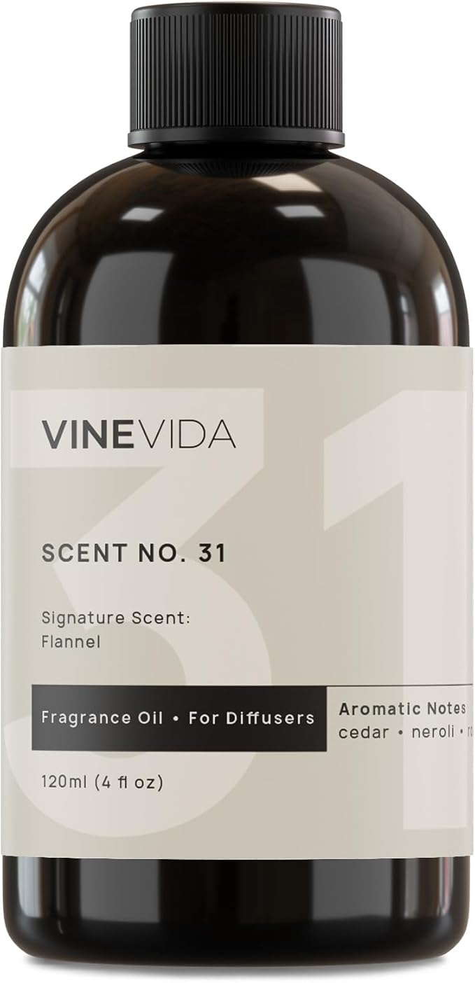 VINEVIDA [4 Fl Oz] Flannel Fragrance Oil for Cold Air Diffusers, Essential Oils for Diffuser Oil Refill & Air Freshener Room Spray
