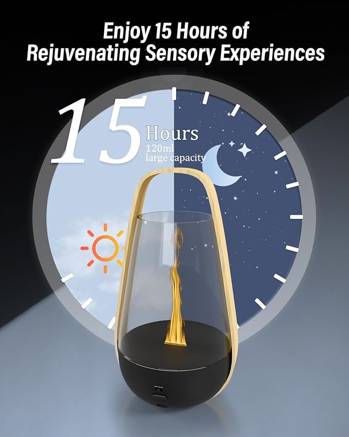 Essential Oil Diffuser, for Women Men Dad Teacher, Oil Diffuser with 3 Level, Cool Mist Diffusers for Home, Safe Flame Aromatherapy Diffuser with Auto Off Function