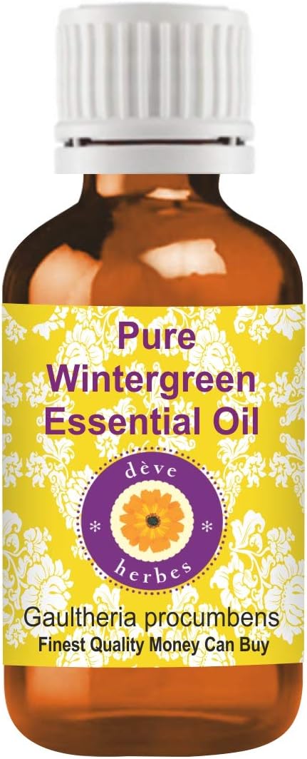 Deve Herbes Wintergreen Essential Oil (Gaultheria Procumbens) Pure | Non-Sticky | Non-Greasy | Lightweight | Men & Women | All Skin Types | Steam Distilled 30ml