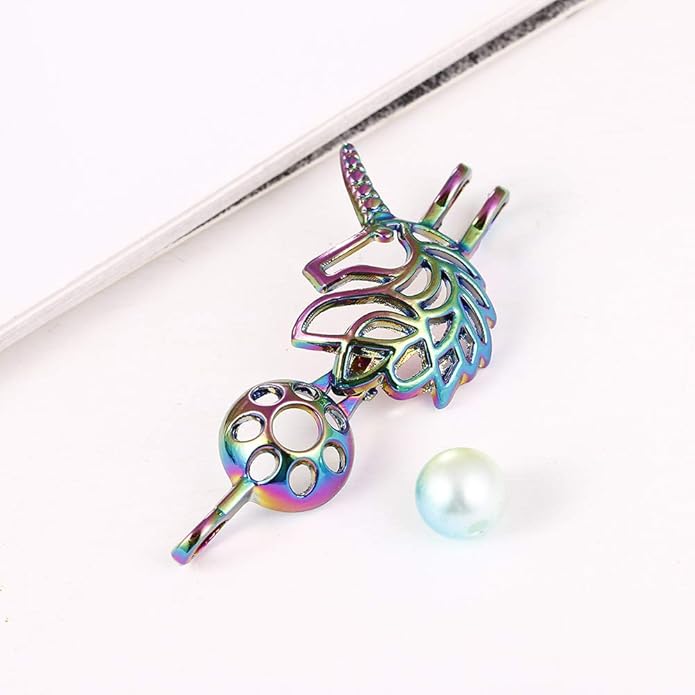 Mixed Pearl Cage Locket Pendants Set, Essential Oil Diffuser DIY Necklace Bracelet Jewelry Making Craft, Bulk Beads Aromatherapy Diffuser Charms Gifts for Women Girls