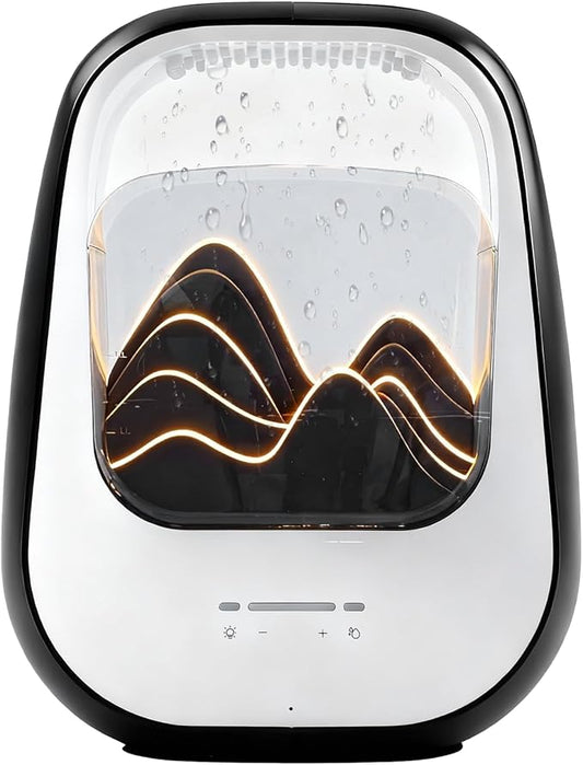 8-in-1 White Noise Sound Machine with Aroma Diffuser, Rain Sound Machine for Sleeping, Stress Relief, Waterfall Sound Machine Night Light Timer for Bedroom Office Home Decor, Black