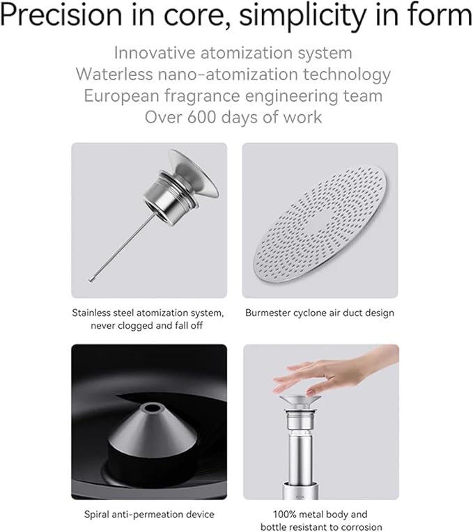 Aura Waterless Fragrance Oil Diffuser, Cold Air Scent Machine for Home Spa & Office, Cordless Rechargeable Aromatherapy Diffuser for Large Rooms up to 1000 Sq Ft, Aviation Aluminum (Silver)
