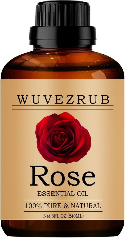 Rose Essential Oil, 240ML Pure and Natural for Aromatherapy Diffuser - 8 Fl Oz