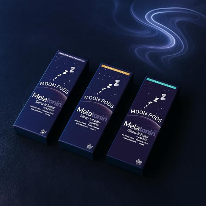 Melatonin Diffuser for Sleep Support – Natural Sleep Aid & Stress Relief Diffuser – Nicotine-Free, Non-Habit Forming – Reusable & Portable Melatonin Diffuser – Lavender & Chamomile Aroma