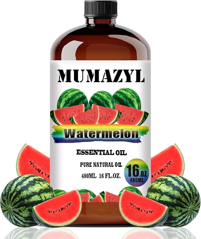Watermelon Essential Oil, Watermelon Oil 16 Fl Oz 480ML for Diffuser Humidifier Yoga Cleaning DIY Candle Soap Making MUMAZYL Essential Oils