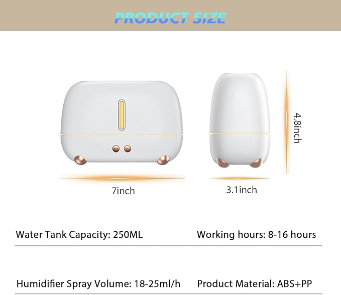 Flame Essential Oil Diffuser, 250ml Ultrasonic Aromatherapy Diffuser, Atomizer Humidifier with 7-Color LED Flame Night Light, Automatic Shutdown, Silent, for Home/Yoga/Office Use, Gifts (Black)